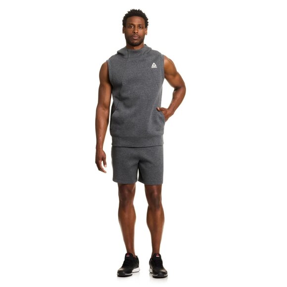 Reebok Men's and Big Men's Credentials Sleeveless Hoodie, Size L, Dark Gray - Picture 3 of 5